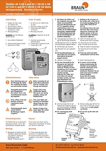 Braun Messtechnik Ölzahler HZ 3 0,18-12 l/h geeichte Ausf.