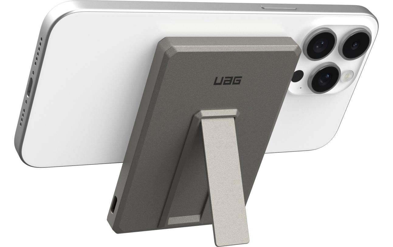 Powerbank Ultra Slim 5000 mAh TitaniumMagSafe-kompatible Powerbank mit Integrierter Metall-Kickstand