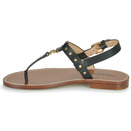 Coach - HAILEE LEATHER SANDAL Negro