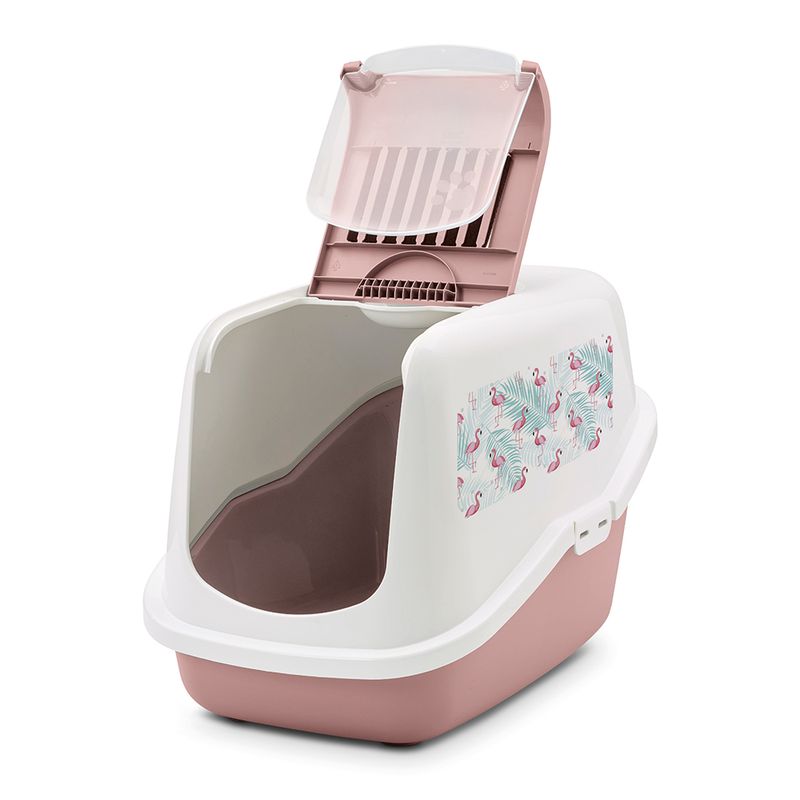 Maison de toilette Savic Nestor motif Flamingo pour chat
