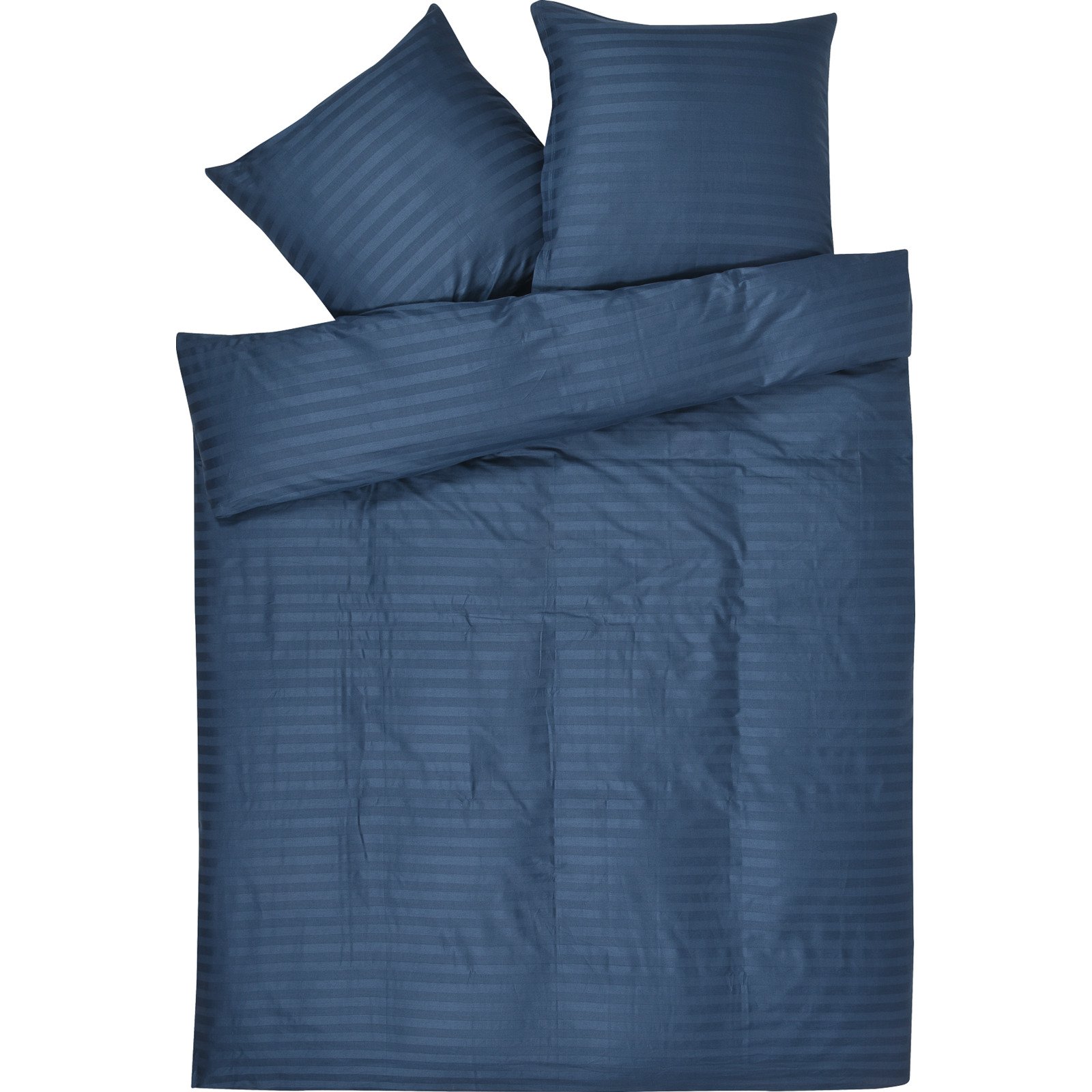 Bettwäsche Satin gestreift blau 160x210 65x100 Bettanzug Nord