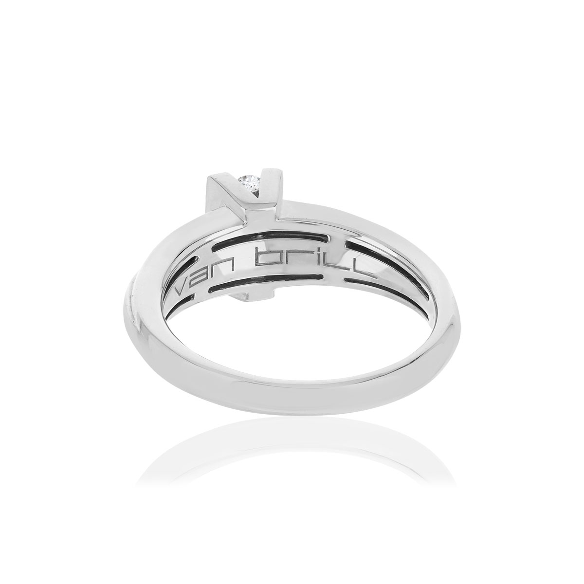 Bague VAN BRILL or blanc 750, diamants.