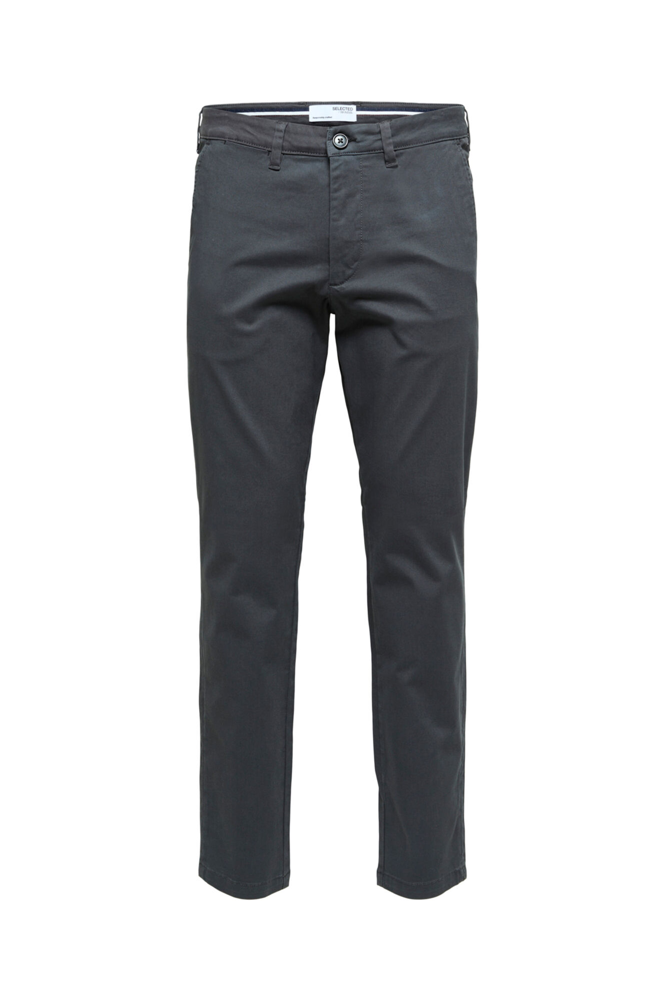 Calça chino comprida slim fit - cinza