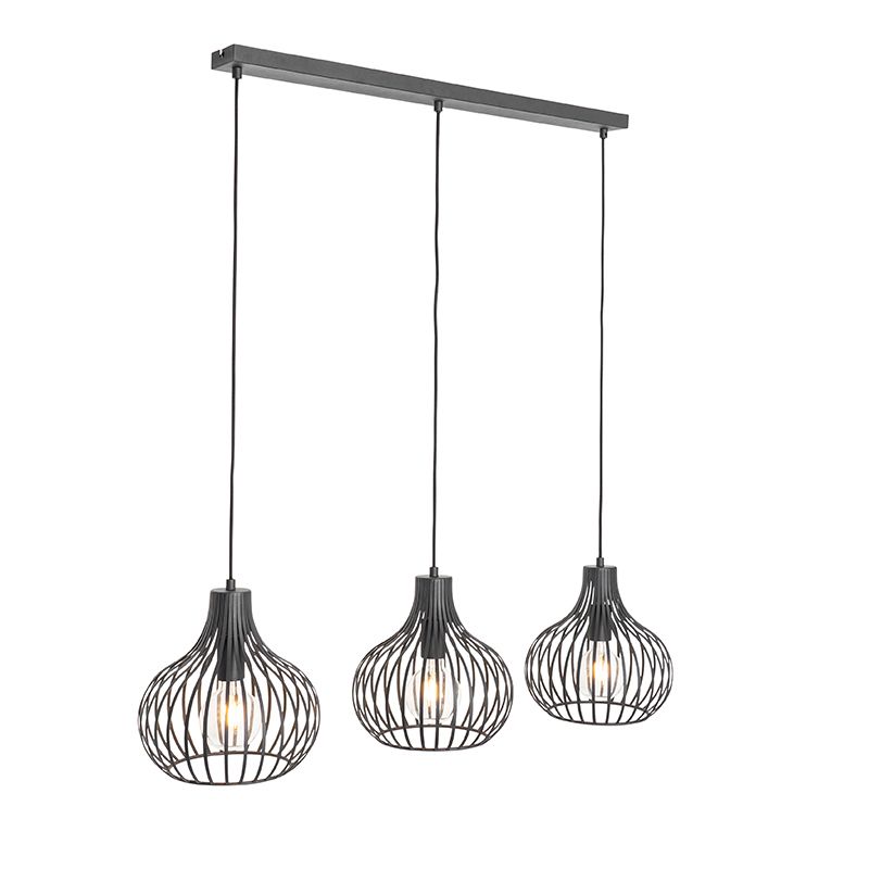 Moderne hanglamp zwart 3-lichts - Saffira