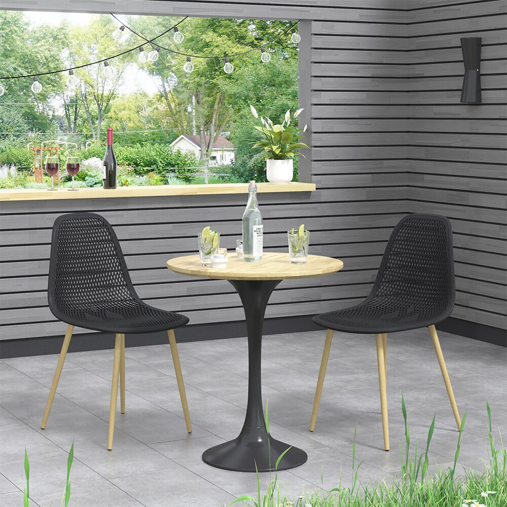 OK-Living Gartenstuhl Terrassenstuhl Balkonstuhl Joko Schwarz Sitzschale Stuhl