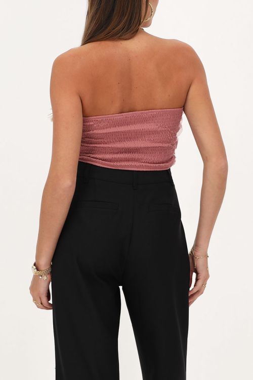 Roze corset top met rozen