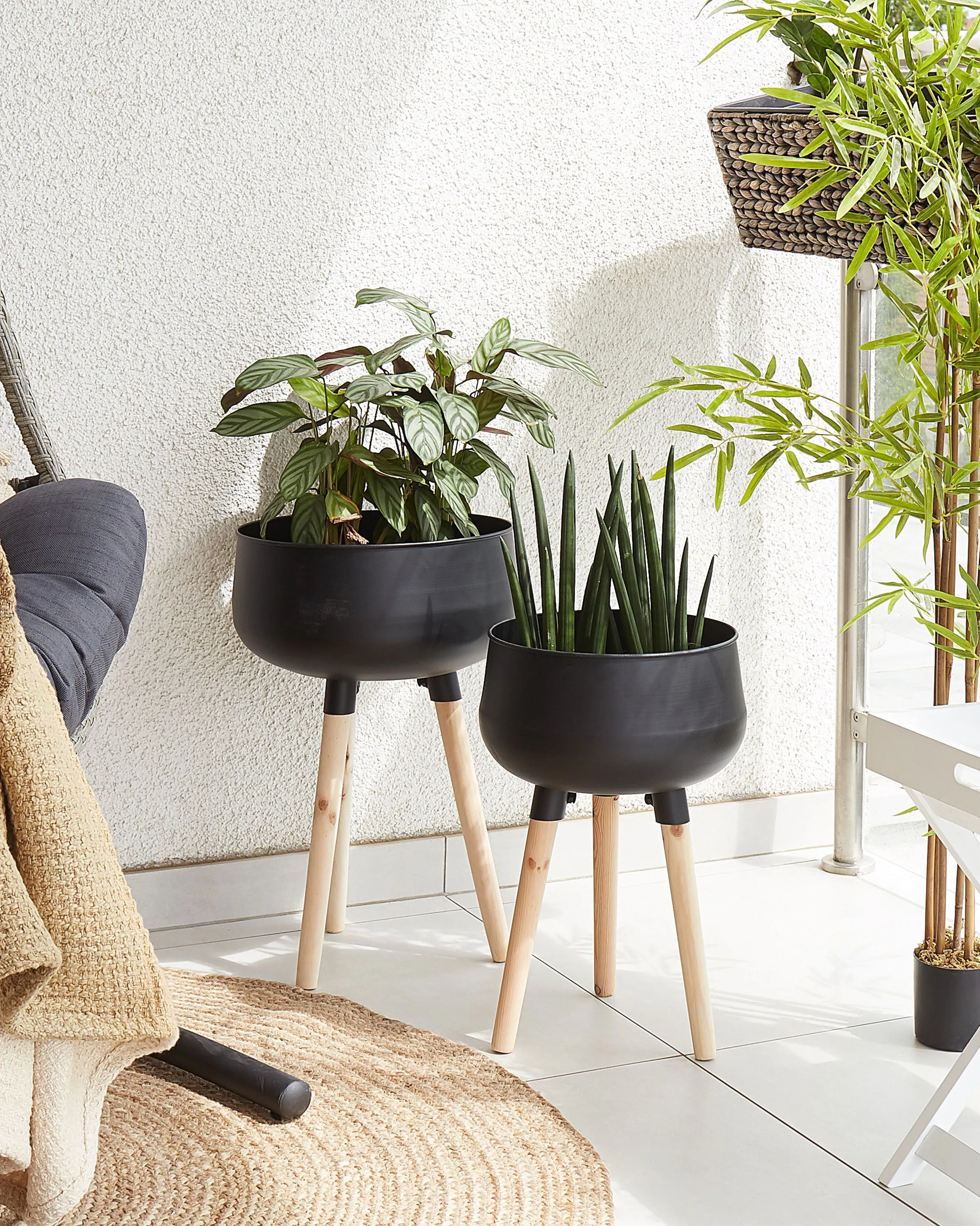 Verhoogde bloempot AGROS Metaal 30 cm Zwart