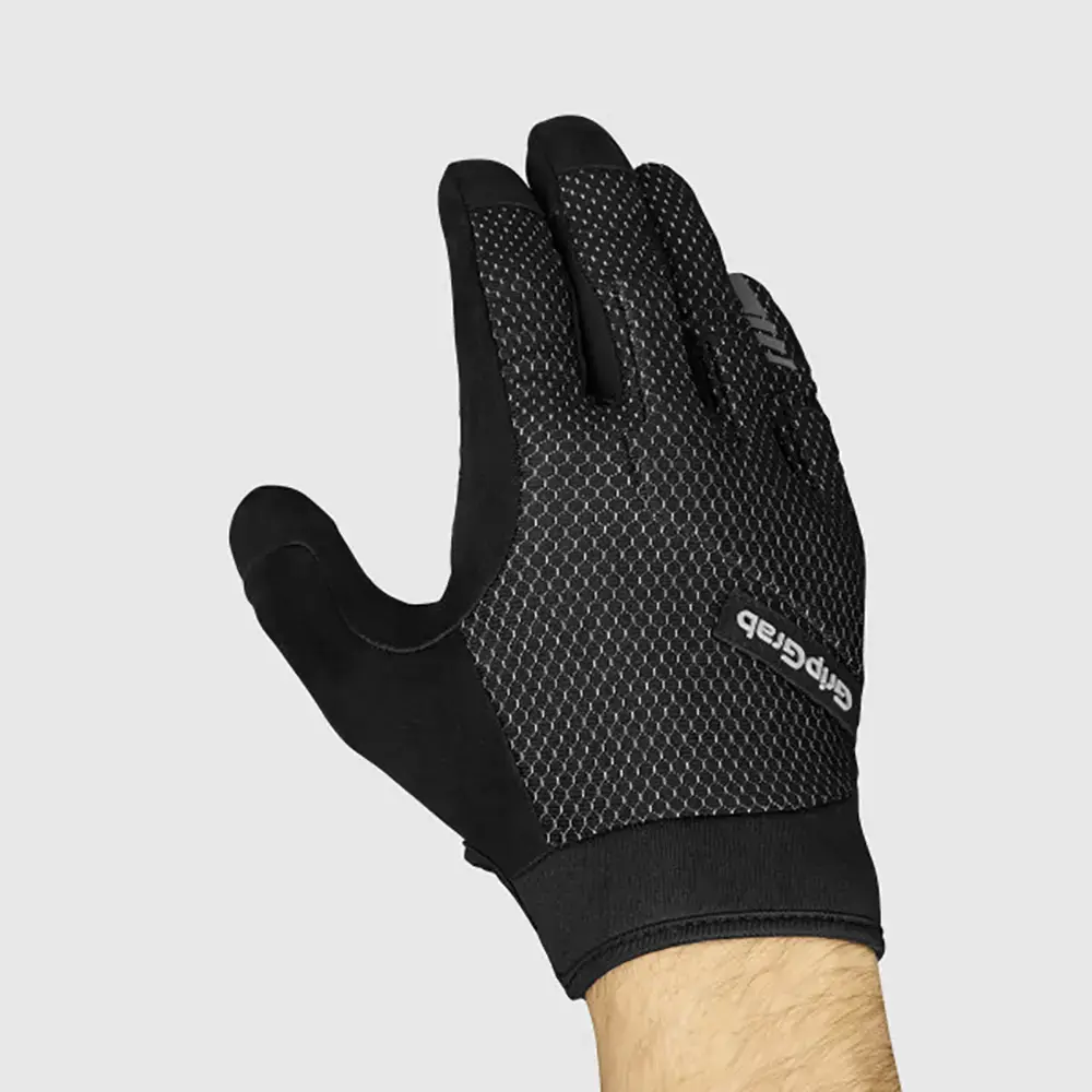GripGrab Descent Guarded MTB Zomer Fietshandschoenen Lange Vingers Zwart