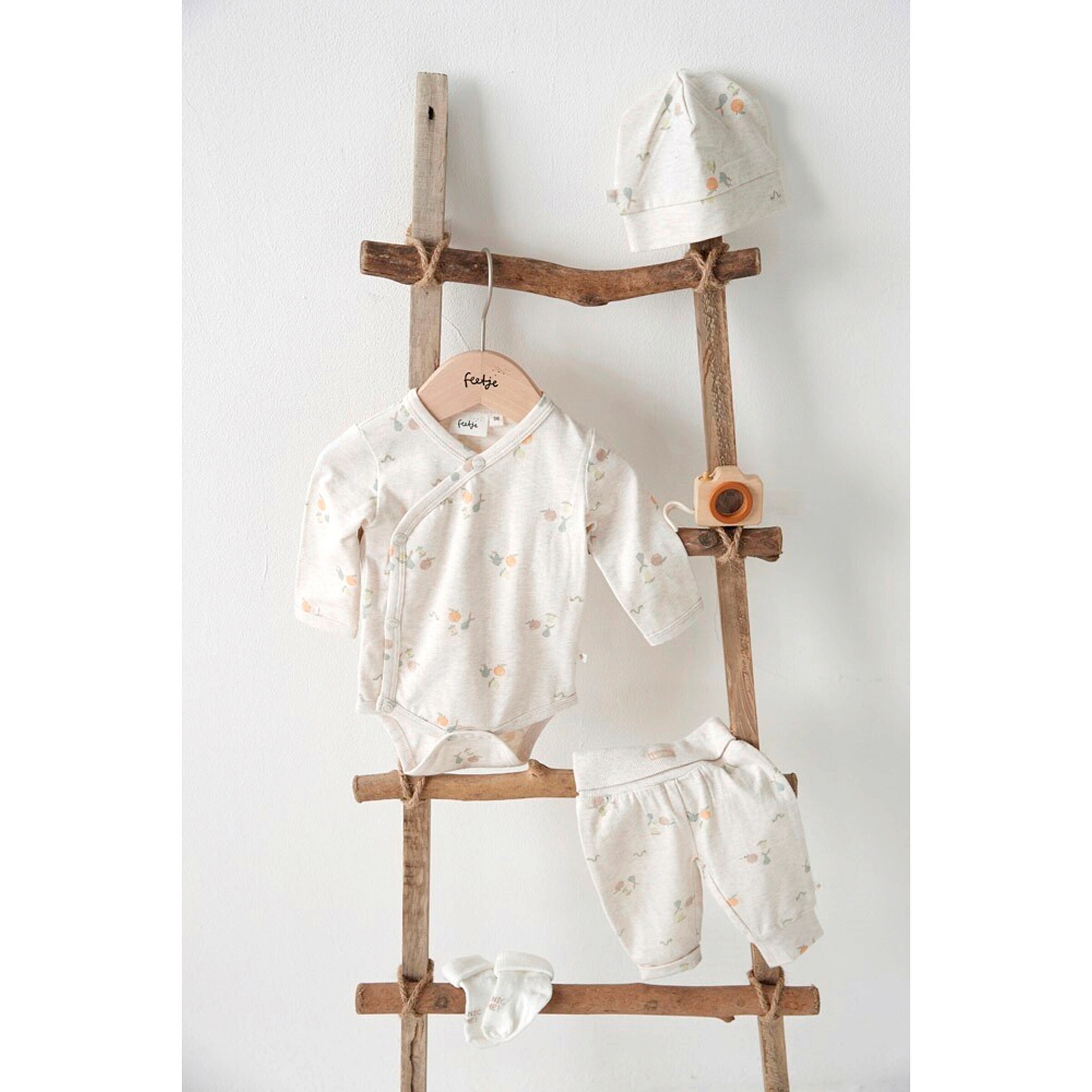 Feetje Wickelbody langarm Früchte beige/bunt
