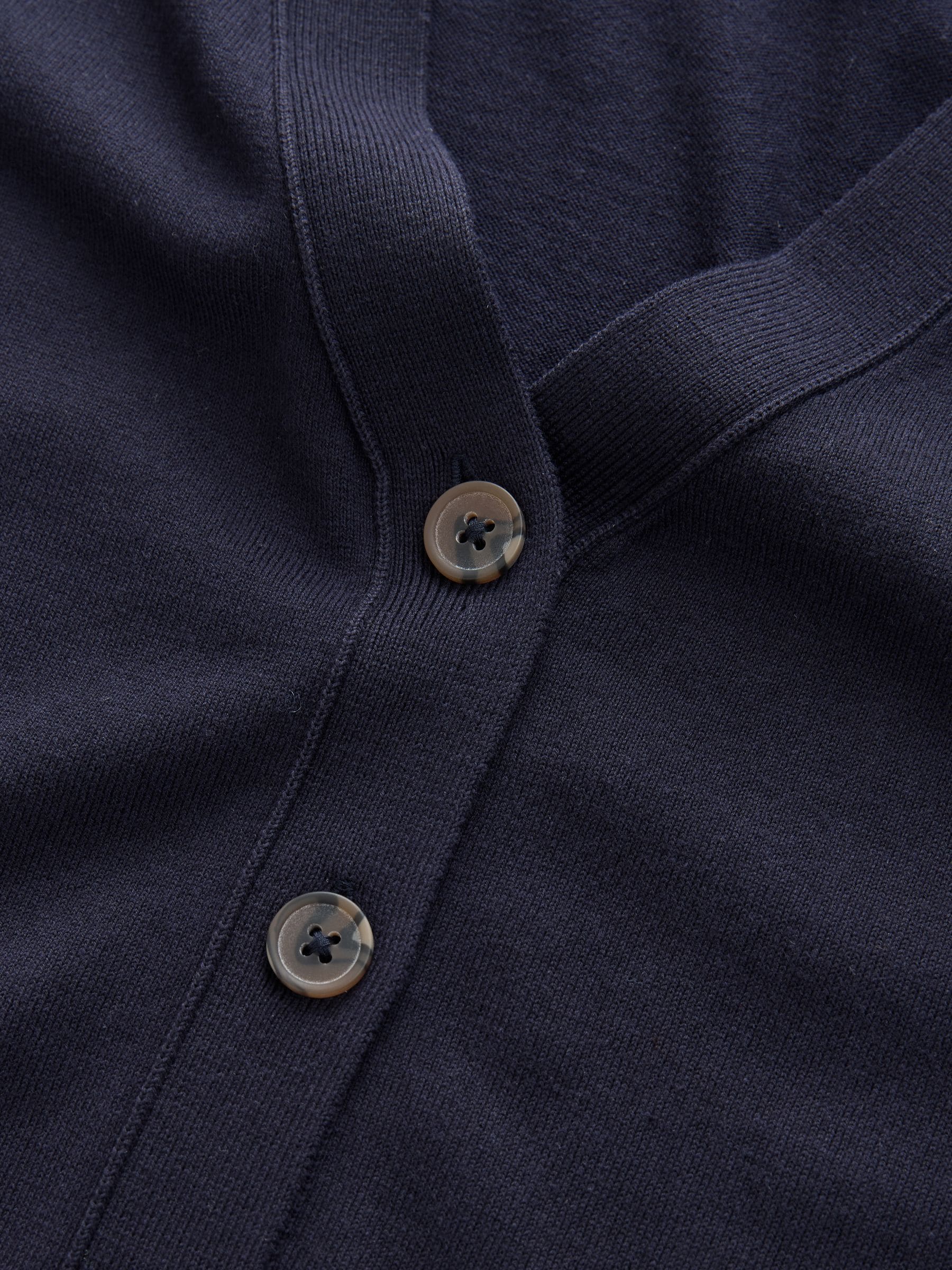Donkerblauw - Soft Touch V-hals Katoenrijk Vest met Knopen