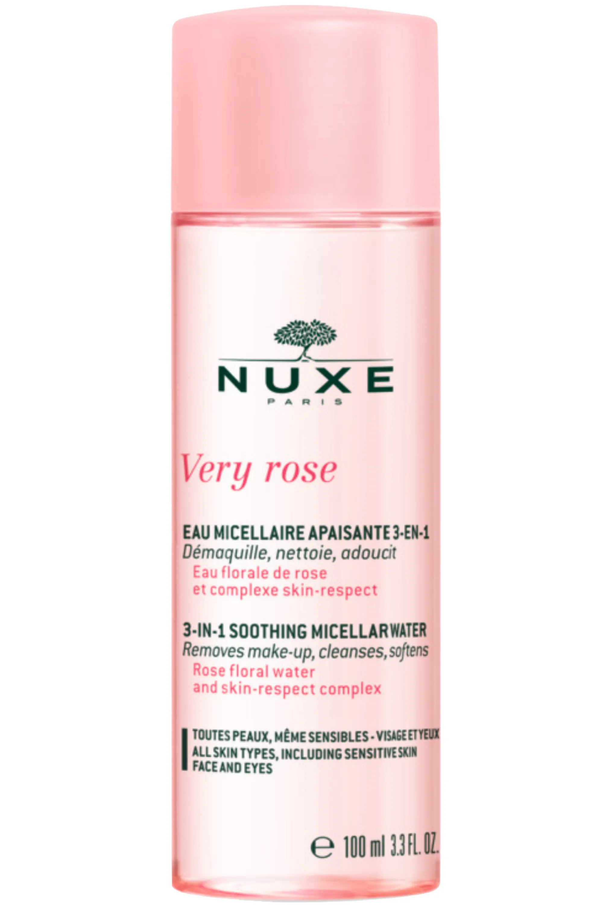 Nuxe Eau micellaire apaisante 3-en-1 Very Rose-100 ml