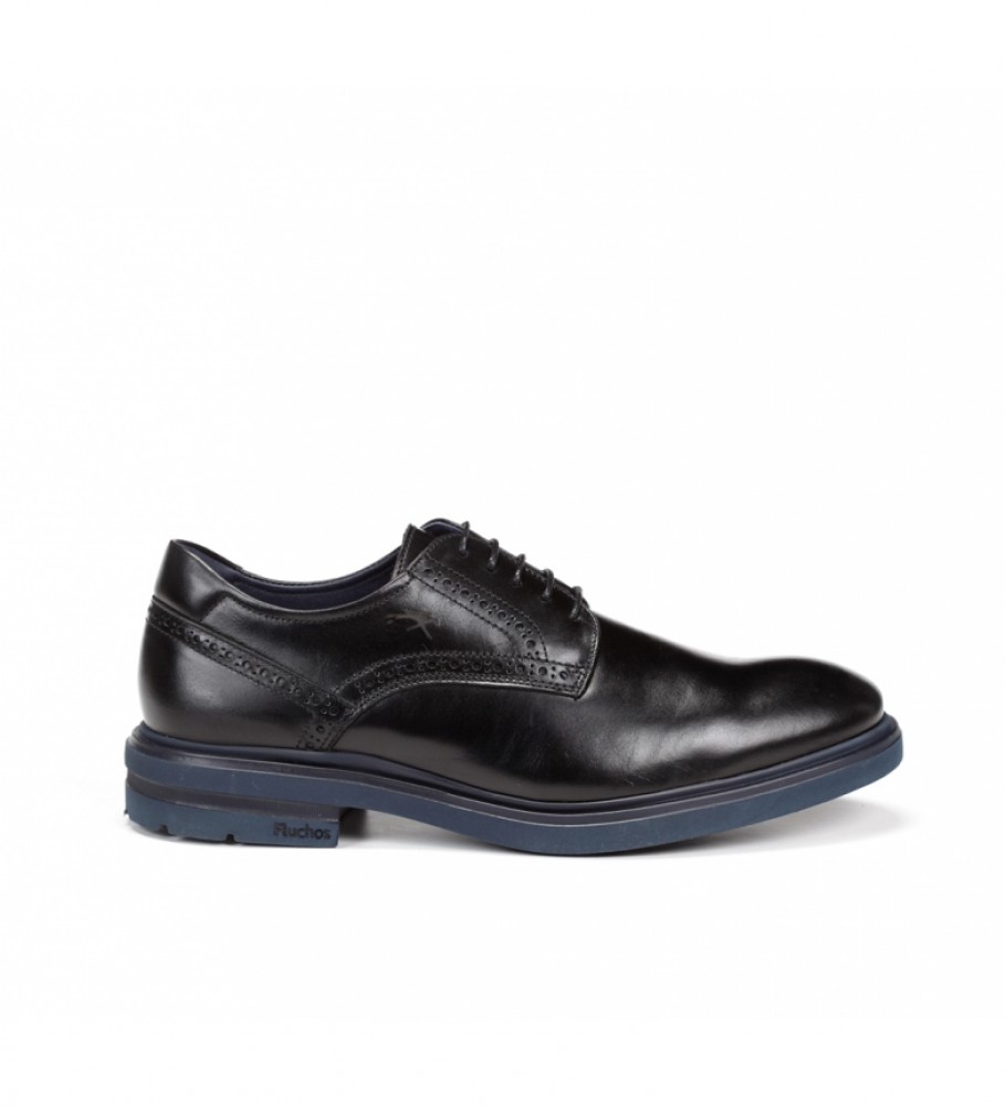 Sapatos Fluchos em couro belga F0630 pretos