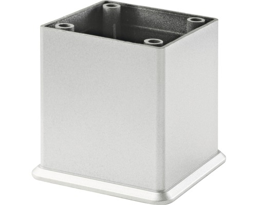 Meubelpoot Tarrox, vlak met hoeken, 50 x 45 x 45 mm, zilver