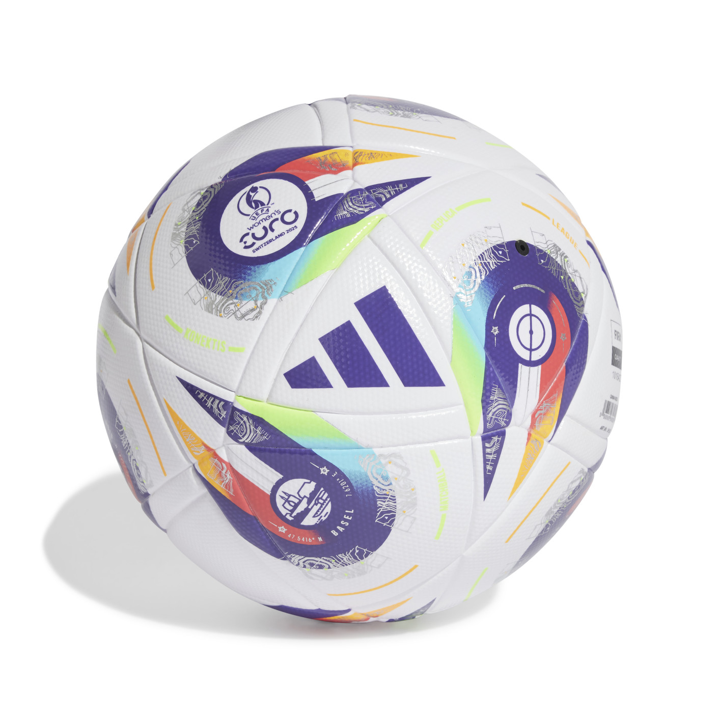 Adidas Women's EURO25 League Voetbal Maat 5 Wit Paars Geel