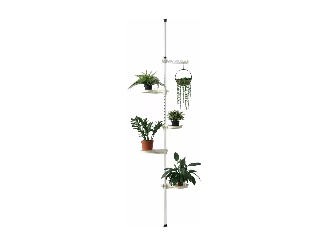 Support de fleurs télescopique métal blanche 110 x 110 x 305 cm 03_0003911