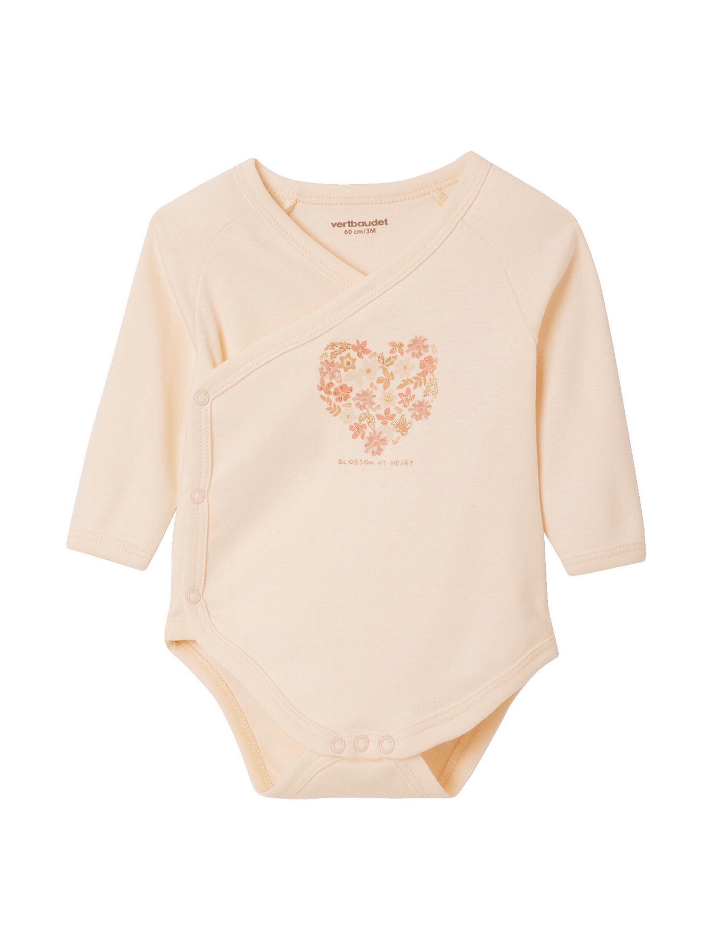 Vertbaudet 5er-Pack Baby Wickelbodys, lange Ärmel pudrig rosa