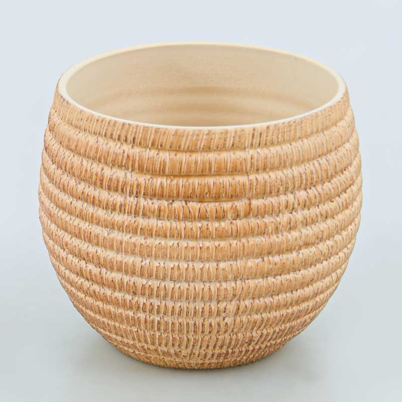 Cache-pot 'Trikala' couleur crème