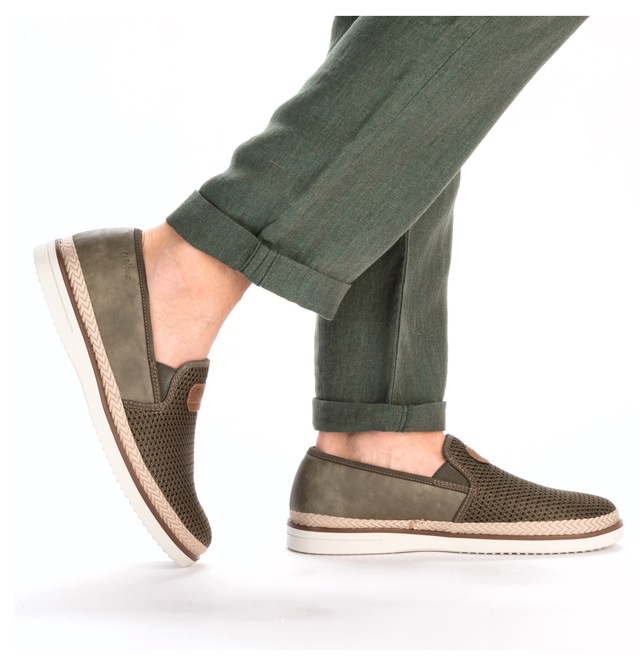 Rieker Slipper  , Espadrilles, Sommerschuh, Schlupfschuh mit gepolsterter Innensohle