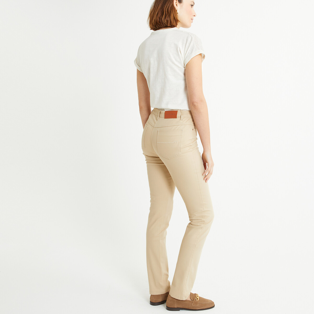 ANNE WEYBURN<br>Broek direito de 5 bolsos, em katoen elástico