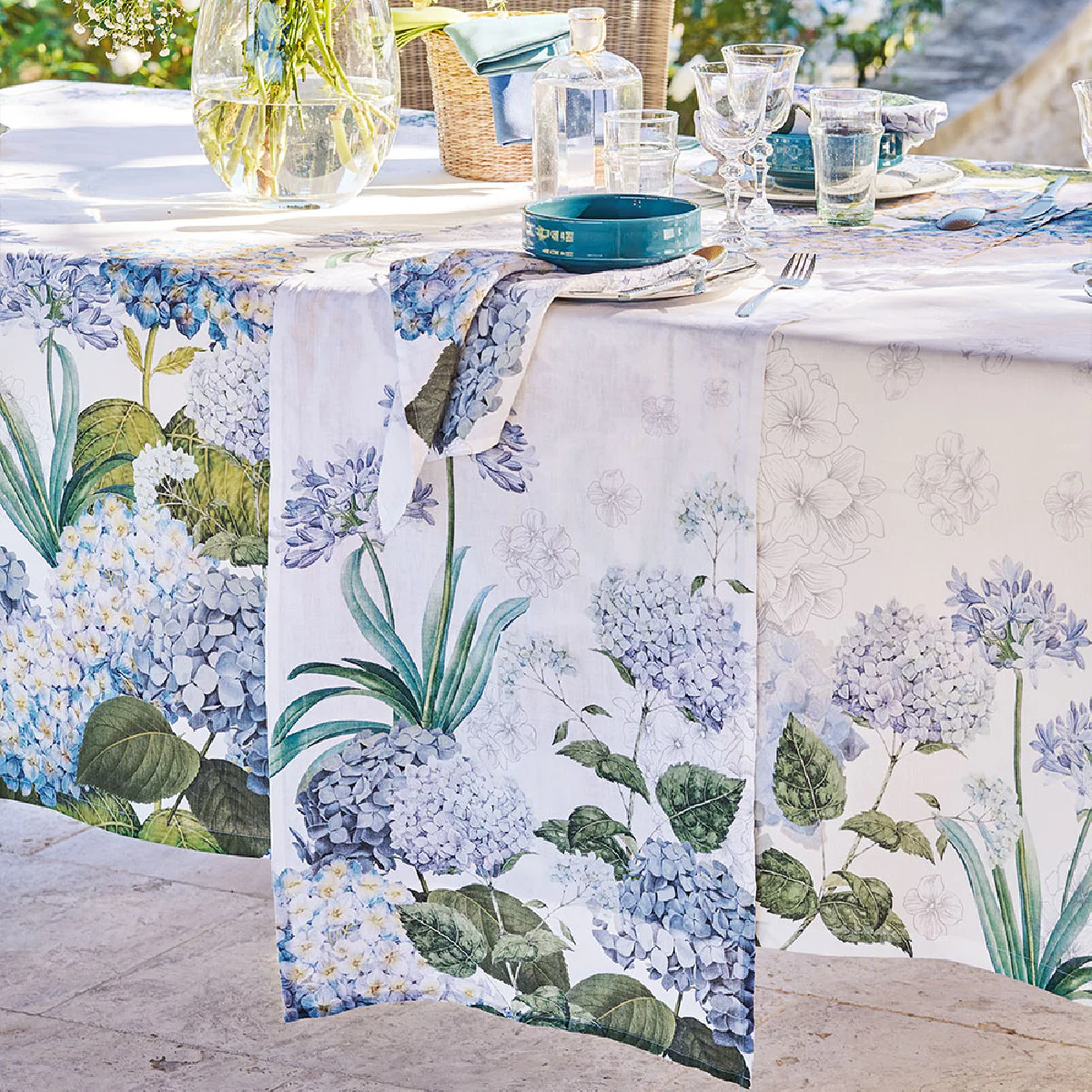 Chemin de table antitache déperlant métis lin & coton multicolore 53X1
