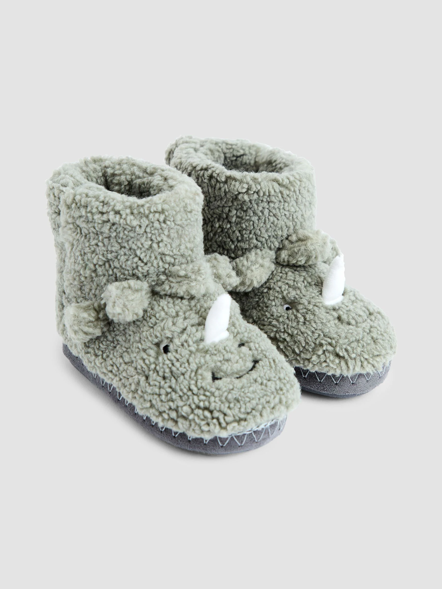 Groen dinosaurus - JoJo Maman Bébé Plush Slipper Boots