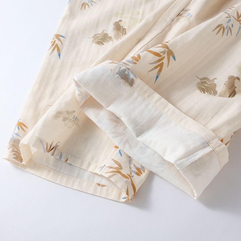 Somnus - Pyjamaset: Top met lange mouwen en print + broek