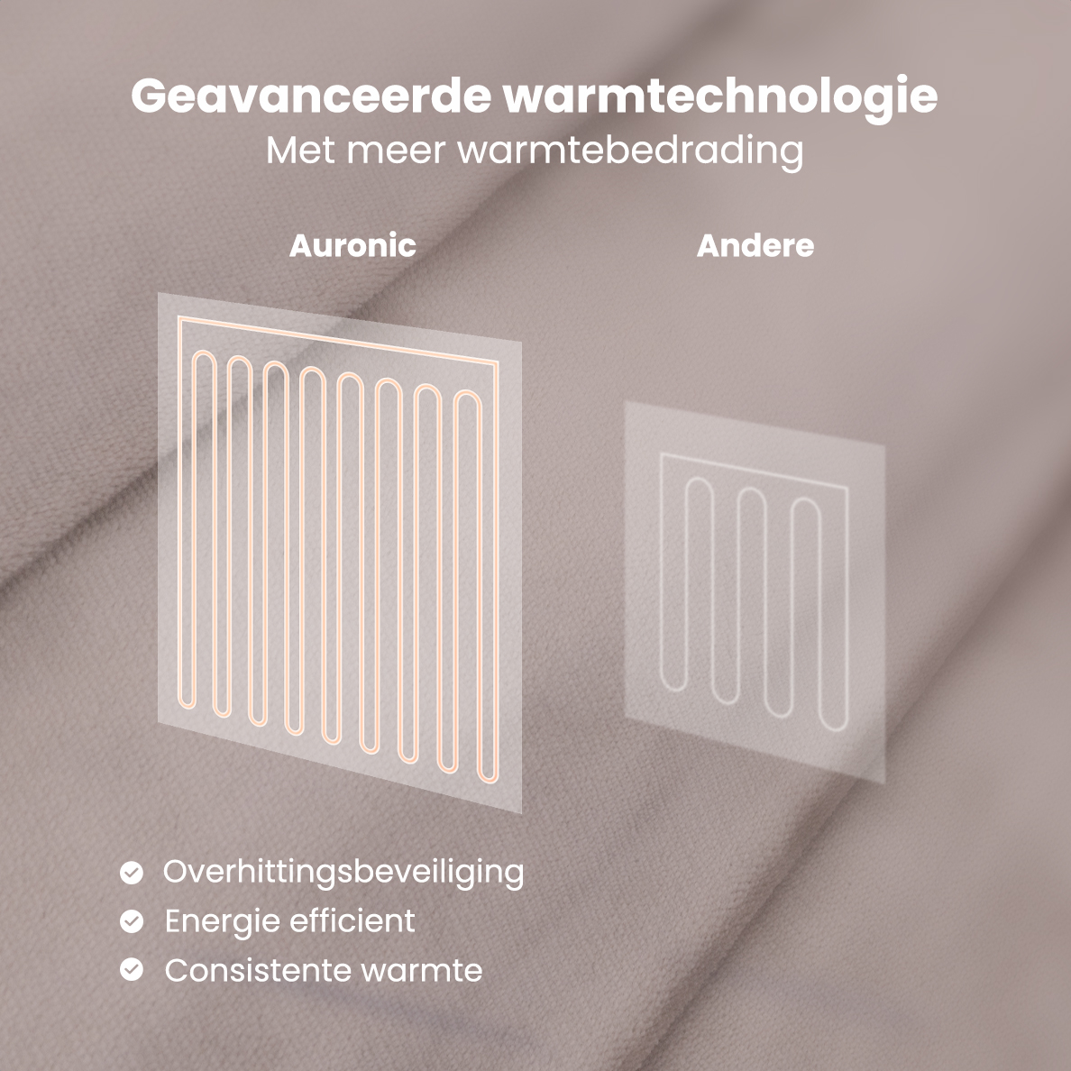 Auronic 180 x 130 cm elektrische deken - Taupe