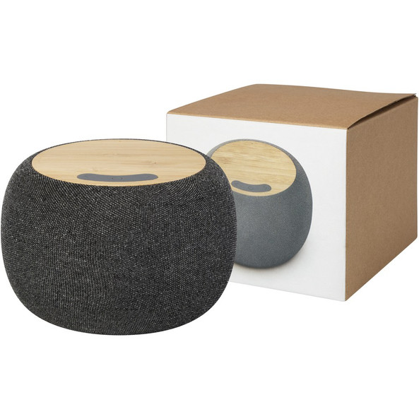 EgotierPro 124318 - Enceinte Écofibres et Chargeur Sans Fil en Bambou