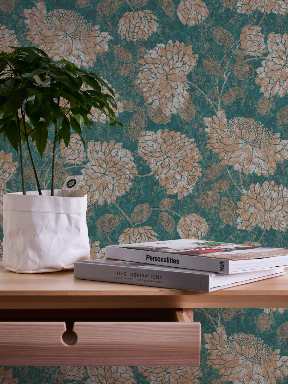 A.S. Creation Vliestapete - grün-gold - Floral - 10 Meter