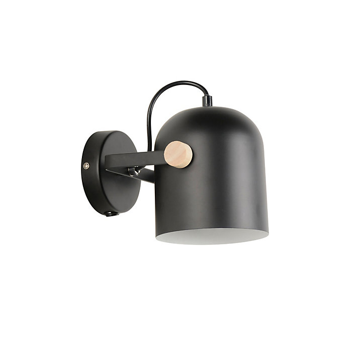 Spot patère E27 40W Corep Yvla noir mat L.17 x H.17.5 x P.22 cm