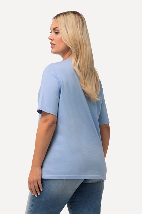 T-Shirt, Metallic-Tier, Classic, V-Ausschnitt, Halbarm