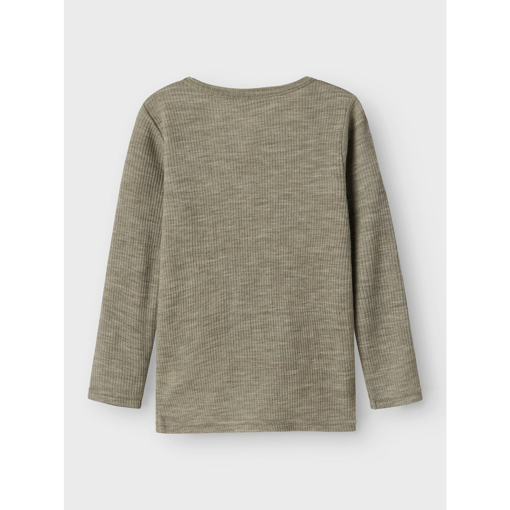 Køb Name It Dried Sage Nmnwax Uld Rib Ls Top Noos