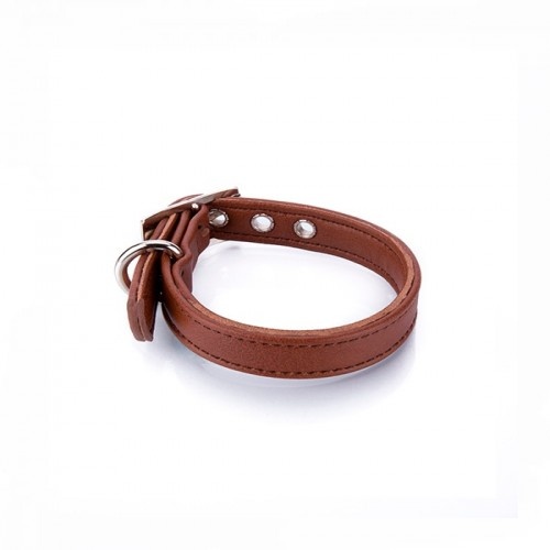 Coleira Pampy Special Toy em couro vegano, cor camelo
