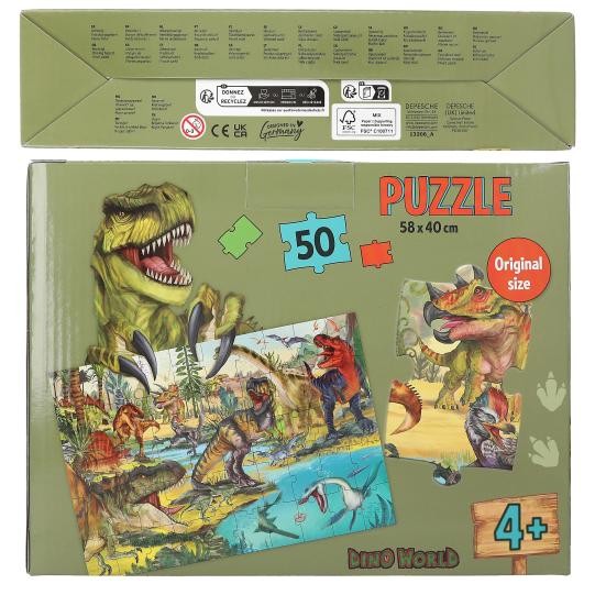 Dino World - Puslespil 50 brikker