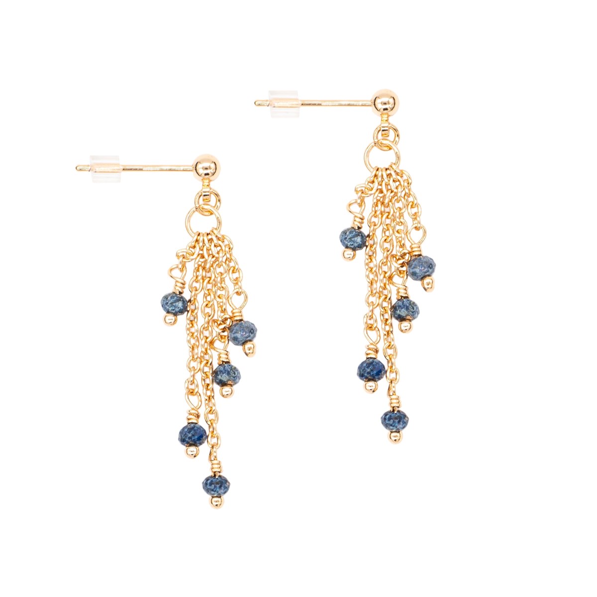 Boucles d'oreilles Bianca en pierres Lapis-lazuli