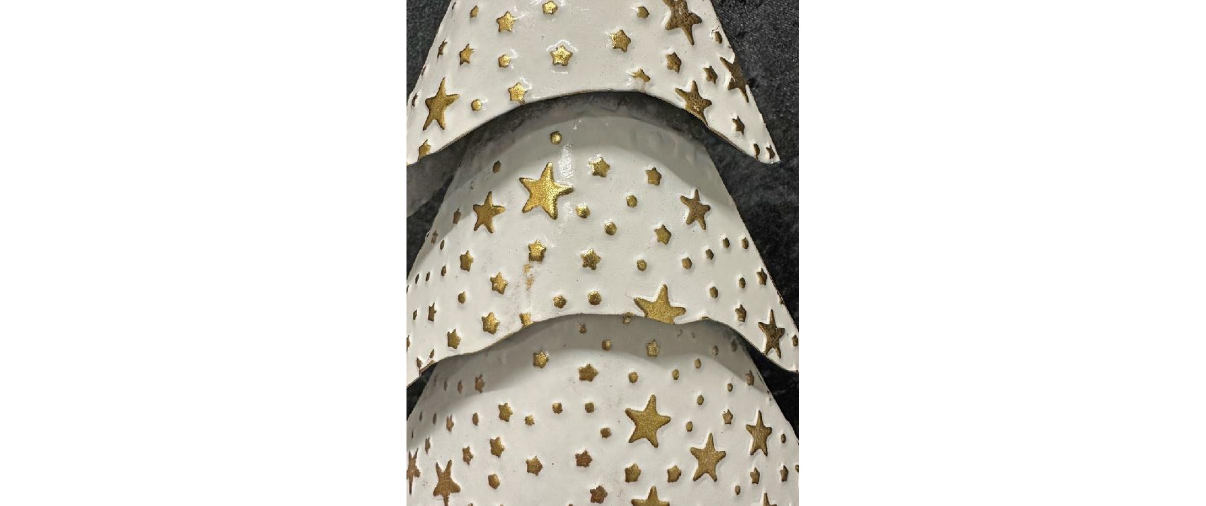 Weihnachtsfigur Christbaum 15 x 26 x 59 cm, Gold/WeissWeihnachtsbaum