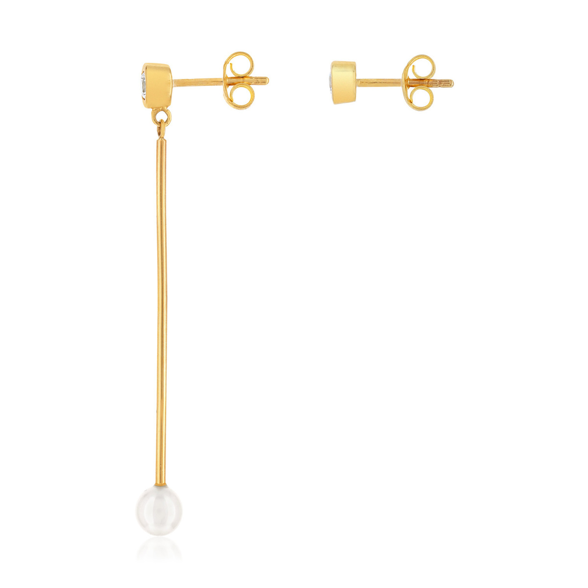 Boucles d'oreilles or jaune 375 p. chine zirconia