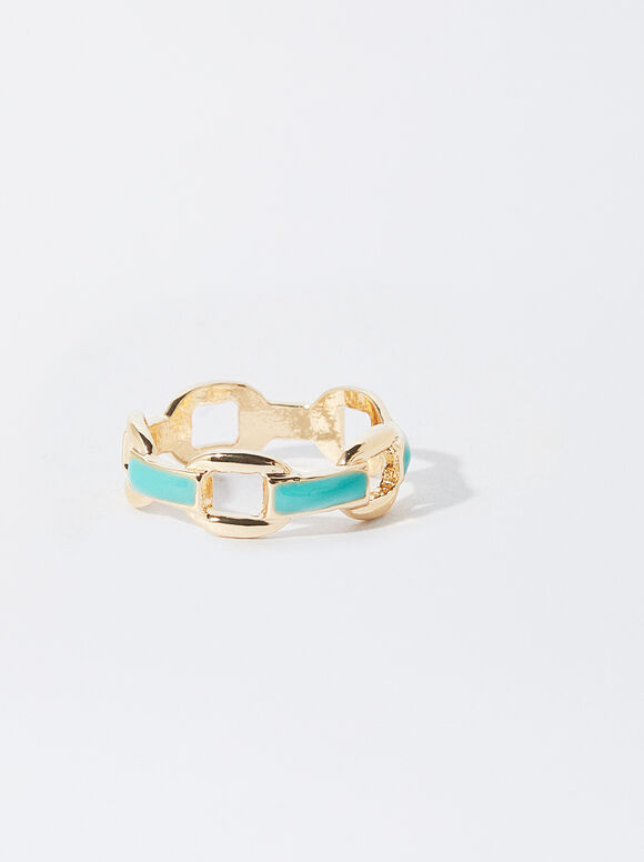Anel de elos esmaltados - Azul