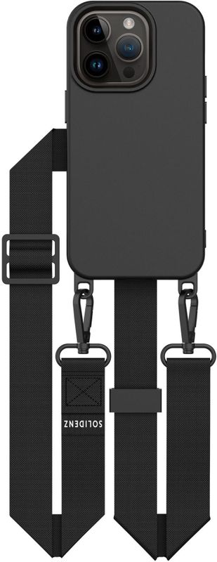 Solidenz Collection iPhone 14 Pro hoesje met afneembare koord - Zwart