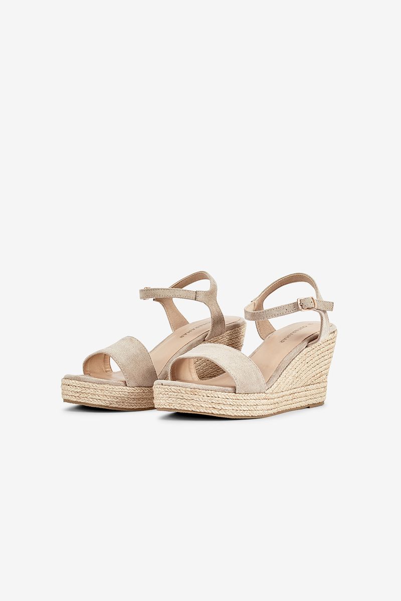 SANDÁLIAS DE SALTO COM CORDA EM SUEDE