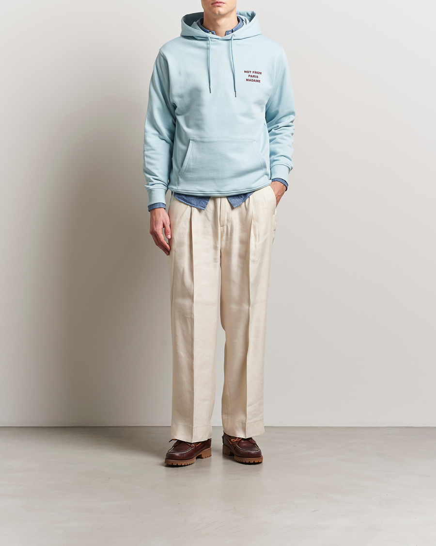 Drôle de Monsieur Slogan Hoodie Light Blue