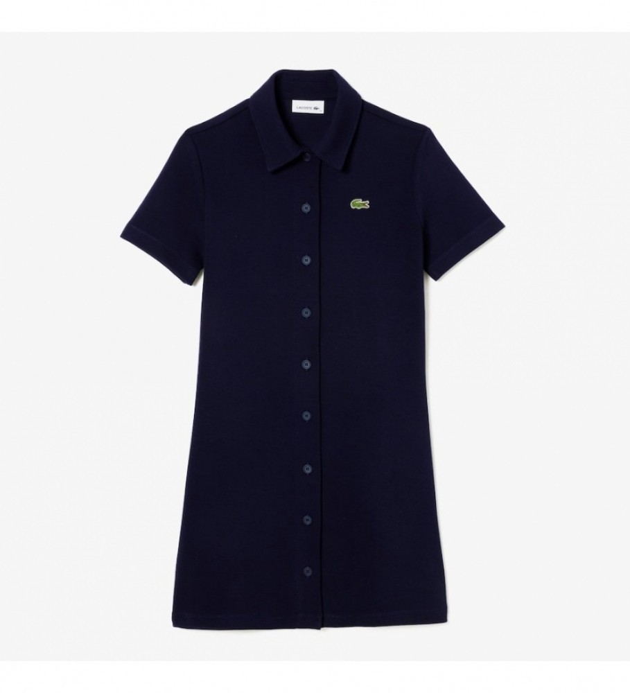 Vestido polo Lacoste azul-marinho com botões