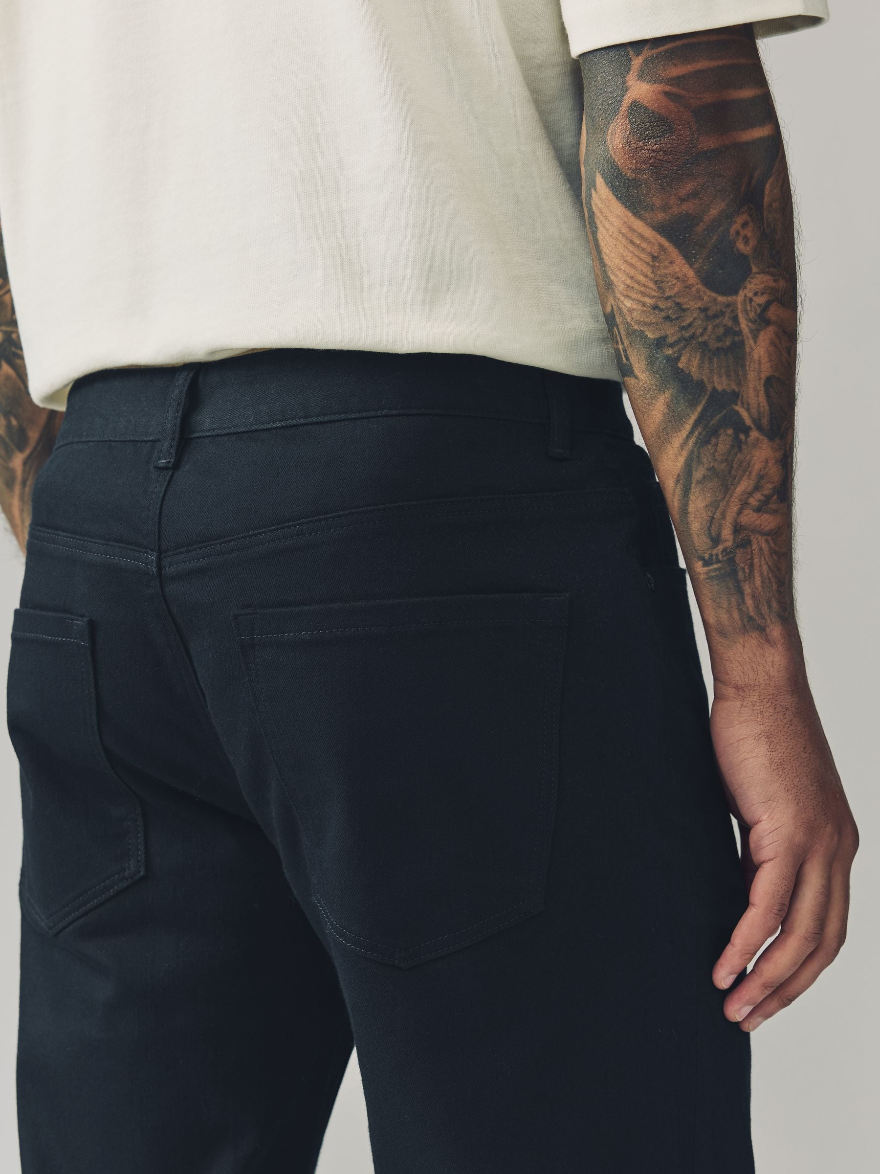 Marineblauw - Rechte, klassieke jeans met stretch