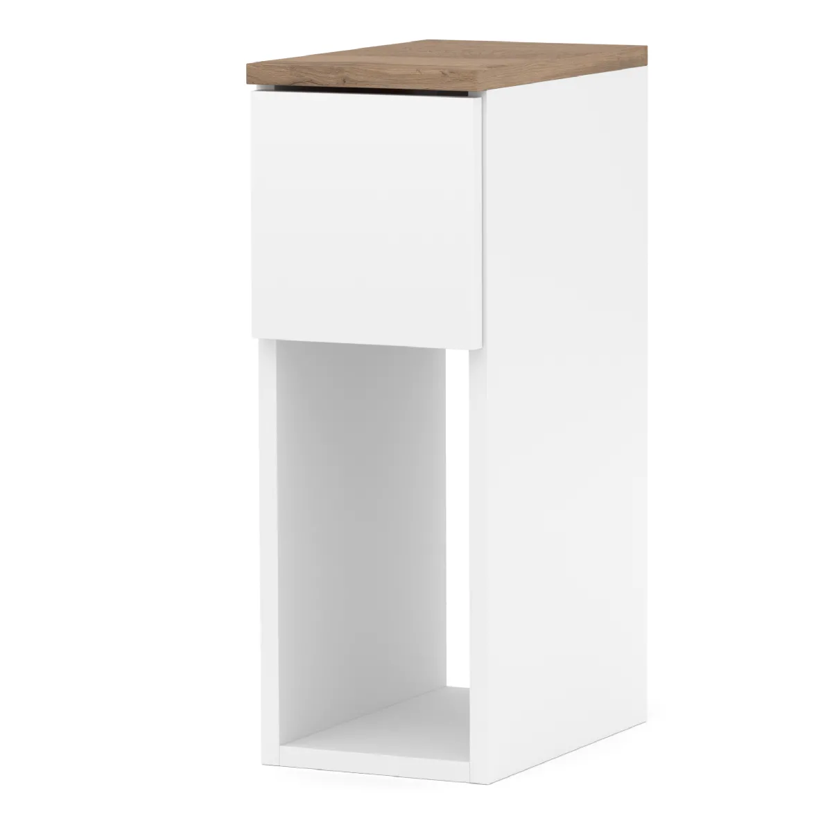 Table de chevet - Blanc/Wotan - 1 tiroir