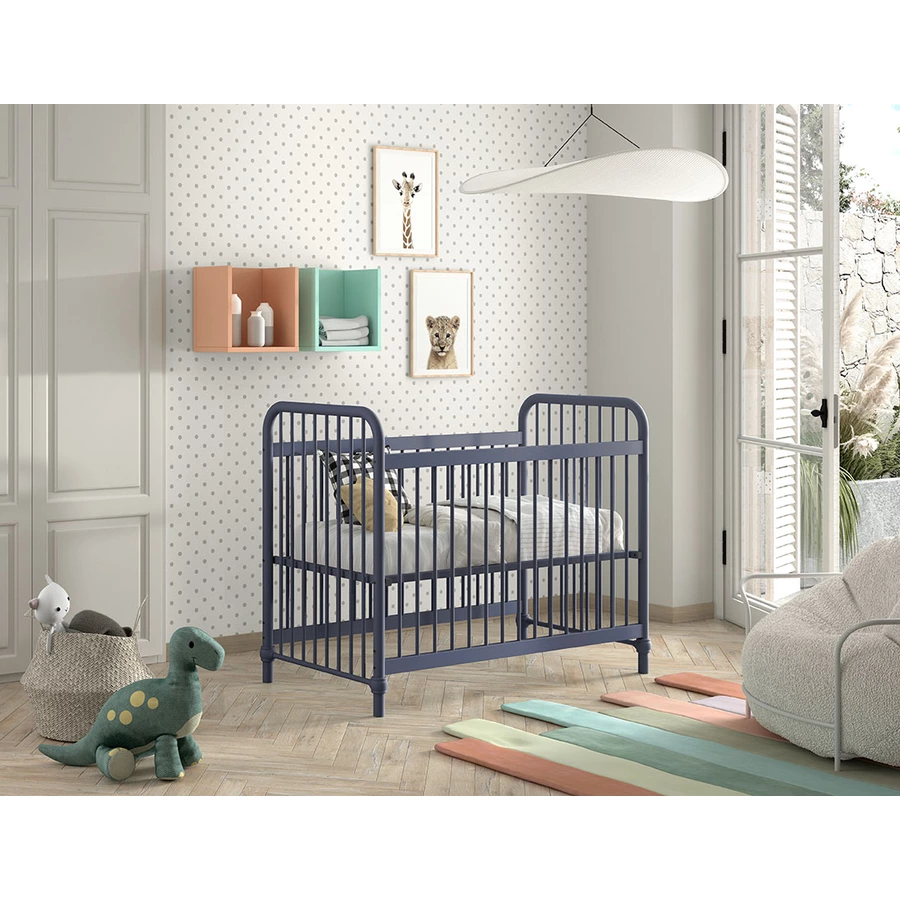 VIPACK Babybett BRONXX 60 x 120 cm Denim blau matt