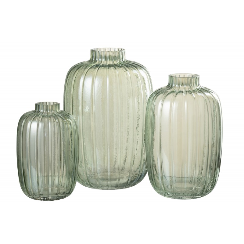 Vase en verre vert 20x20x29.5 cm