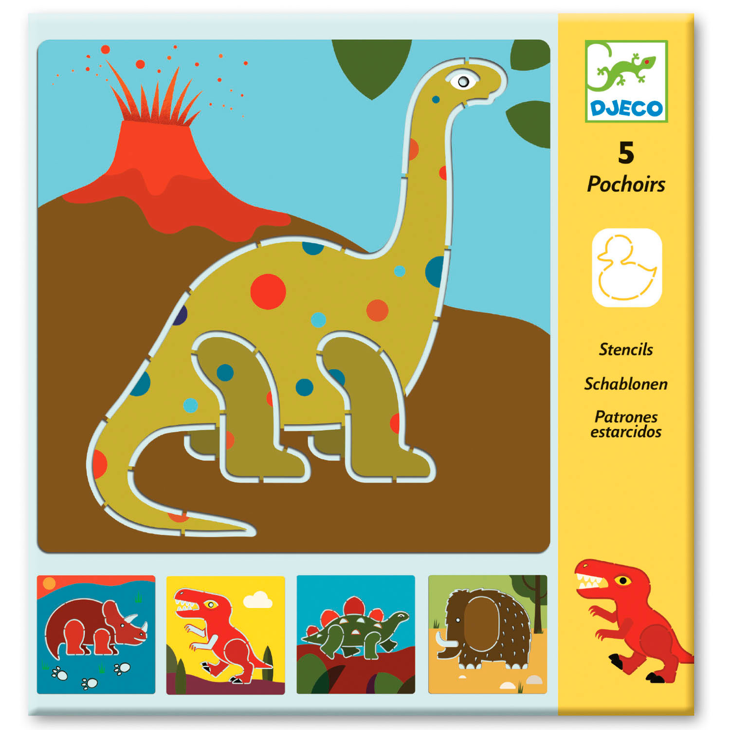 Djeco Dinosaurus Sjablonen