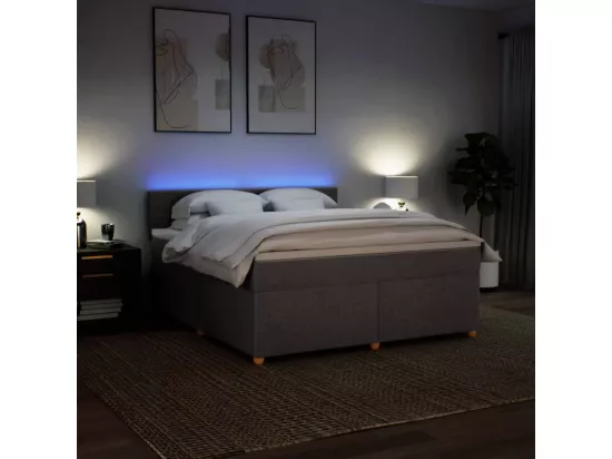 Sommier à lattes de lit avec matelas Taupe 180x200 cm Tissu