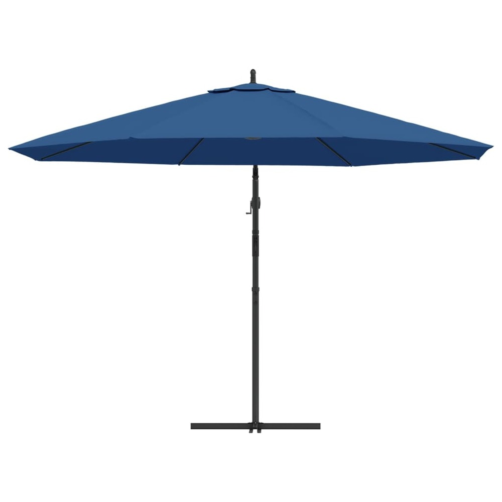 Parasol déporté avec mât en aluminium 350 cm bleu