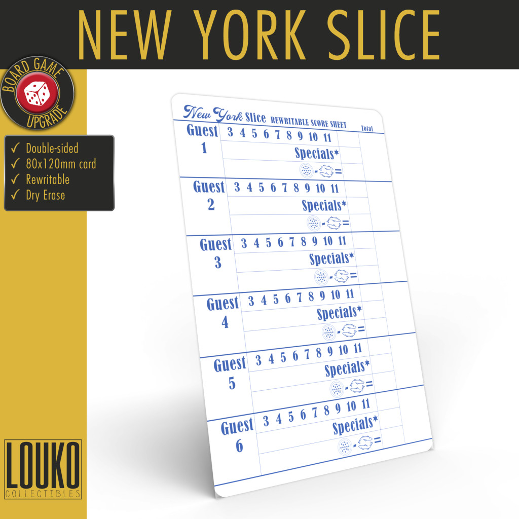 New York Slice - Feuille de score réinscriptible